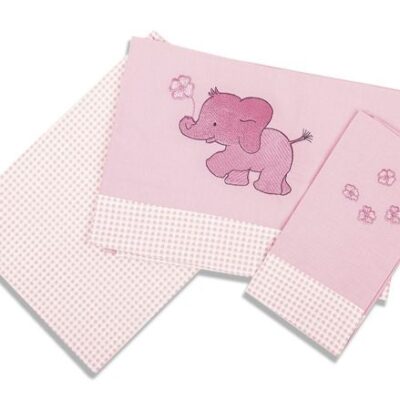 DIMcol ΣΕΝΤΟΝΙΑ ΣΕΤ 3 τεμ bebe ΕΛΕΦΑΝΤΑΚΙ 15 120Χ170 ΡΟΖ Cotton 100%