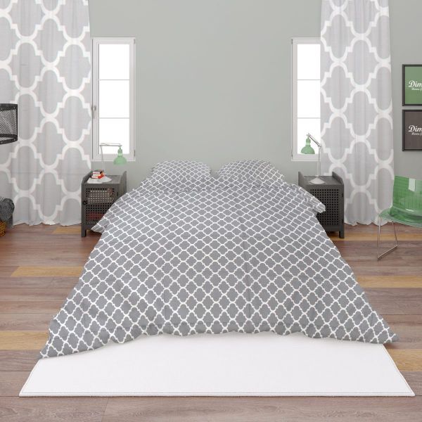 DIMcol ΠΑΠΛΩΜΑ ΕΜΠΡΙΜΕ Windows 135 220Χ240 Grey Cotton 100%