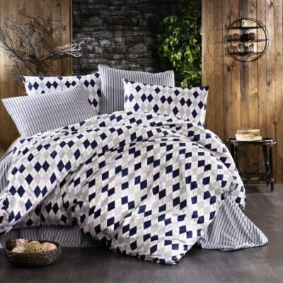 DIMcol ΠΑΠΛΩΜΑΤΟΘΗΚΗ ΕΜΠΡΙΜΕ  Diamond 325 160Χ240 Blue-Black Flannel cotton 100%