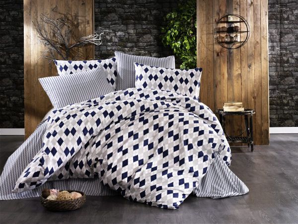 DIMcol ΠΑΠΛΩΜΑΤΟΘΗΚΗ ΕΜΠΡΙΜΕ Diamond 325 160Χ240 Blue-Black Flannel cotton 100%