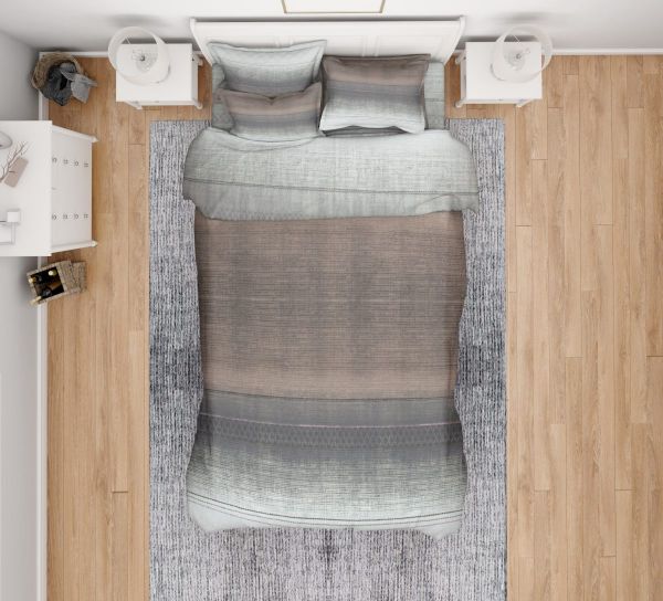 DIMcol ΠΑΠΛΩΜΑΤΟΘΗΚΗ ΕΜΠΡΙΜΕ Hor.Stripes 01 160Χ240 Flannel cotton 100%