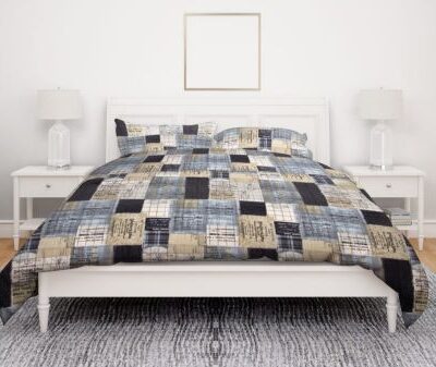 DIMcol ΠΑΠΛΩΜΑΤΟΘΗΚΗ ΕΜΠΡΙΜΕ Squares 01 220Χ240 Flannel cotton 100% - Image 2