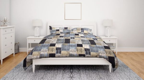 DIMcol ΠΑΠΛΩΜΑΤΟΘΗΚΗ ΕΜΠΡΙΜΕ Squares 01 220Χ240 Flannel cotton 100% - Image 2