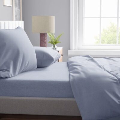 DIMcol ΠΑΠΛΩΜΑΤΟΘΗΚΗ  Μελανζέ 04 220Χ240 Sky blue Cott/Pol 70/30