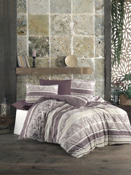 DIMcol ΣΕΝΤΟΝΙΑ ΕΜΠΡΙΜΕ ΣΕΤ 4 τεμ  Ανδρομάχη 315 240Χ270 Brown Beige Cott/Pol 70/30