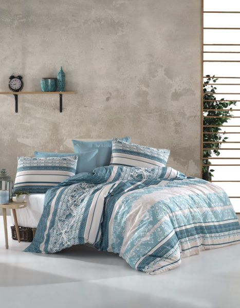 DIMcol ΣΕΝΤΟΝΙΑ ΕΜΠΡΙΜΕ ΣΕΤ 4 τεμ  Ανδρομάχη 316 240Χ270 Turquoise Cott/Pol 70/30