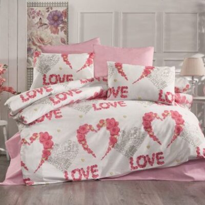 DIMcol ΣΕΝΤΟΝΙΑ ΕΜΠΡΙΜΕ ΣΕΤ 4 τεμ  Πάθος 304 240Χ270 White-Pink Cott/Pol 70/30