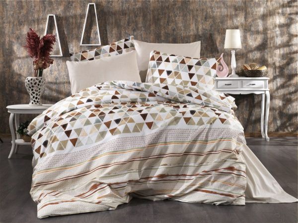 DIMcol ΣΕΝΤΟΝΙΑ ΕΜΠΡΙΜΕ ΣΕΤ 4 τεμ   Ναυσικά 345 220Χ240 Brown Beige Cott/Pol 70/30