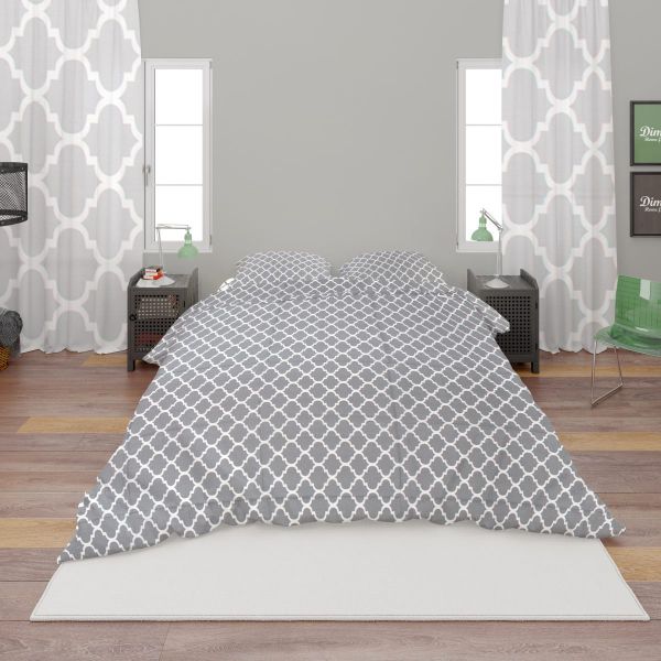 DIMcol ΣΕΝΤΟΝΙΑ ΕΜΠΡΙΜΕ ΣΕΤ 4 τεμ Windows Multi 137 240Χ270 Grey-White Cotton 100%