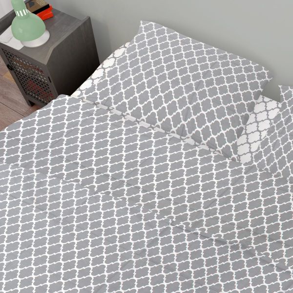 DIMcol ΣΕΝΤΟΝΙΑ ΕΜΠΡΙΜΕ ΣΕΤ 4 τεμ Windows Multi 137 240Χ270 Grey-White Cotton 100% - Image 2
