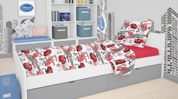 DIMcol ΠΑΠΛΩΜΑ ΕΜΠΡΙΜΕ kids Speed Racer 290 160Χ240 Red Cott/Pol 70/30