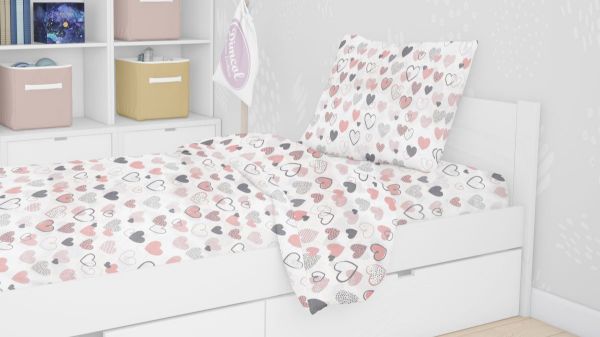 DIMcol ΠΑΠΛΩΜΑ ΕΜΠΡΙΜΕ kids Hearts 09 160Χ240 Coral Cotton 100% - Image 2
