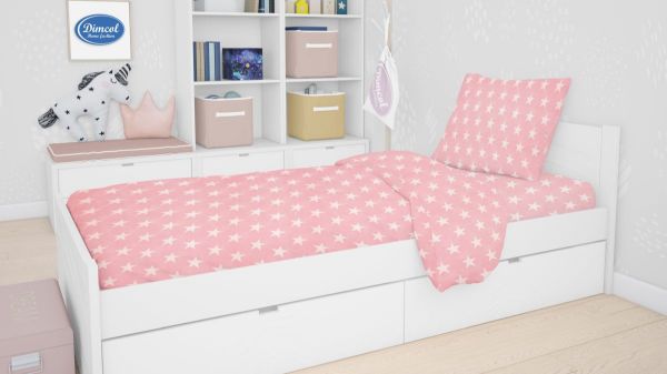 DIMcol ΠΑΠΛΩΜΑ ΕΜΠΡΙΜΕ kids Star 32 160Χ240 ΡΟΖ Cotton 100%