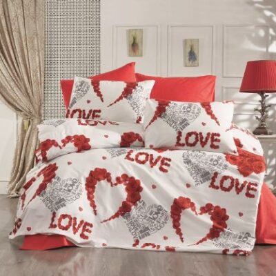 DIMcol ΠΑΠΛΩΜΑΤΟΘΗΚΗ ΕΜΠΡΙΜΕ kids Πάθος 303 160Χ240 White-Red Cott/Pol 70/30