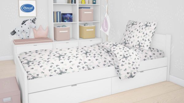 DIMcol ΠΑΠΛΩΜΑΤΟΘΗΚΗ ΕΜΠΡΙΜΕ kids Butterfly 57 160Χ240 Green Cotton 100%