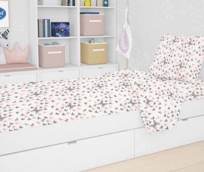 DIMcol ΠΑΠΛΩΜΑΤΟΘΗΚΗ ΕΜΠΡΙΜΕ kids Butterfly 61 160Χ240 Coral Cotton 100%