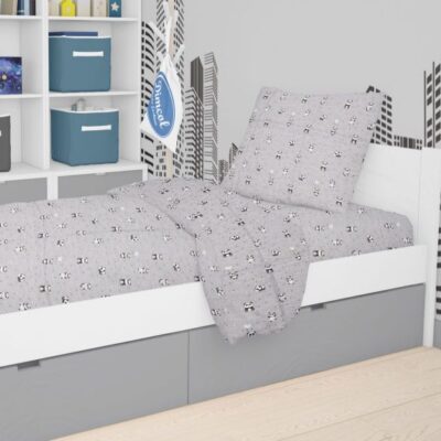 DIMcol ΠΑΠΛΩΜΑΤΟΘΗΚΗ ΕΜΠΡΙΜΕ kids PANDA 112 160Χ240 Grey-Green Cotton 100% - Image 2