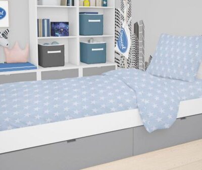 DIMcol ΠΑΠΛΩΜΑΤΟΘΗΚΗ ΕΜΠΡΙΜΕ kids Star 33 160Χ240 ΣΙΕΛ Cotton 100%