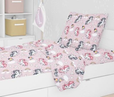 DIMcol ΠΑΠΛΩΜΑΤΟΘΗΚΗ ΕΜΠΡΙΜΕ kids UNICORN 107 160Χ240 Lila Cotton 100% - Image 2