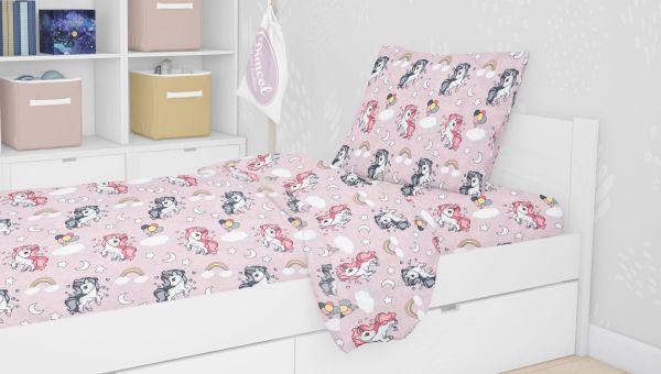 DIMcol ΠΑΠΛΩΜΑΤΟΘΗΚΗ ΕΜΠΡΙΜΕ kids UNICORN 107 160Χ240 Lila Cotton 100% - Image 2