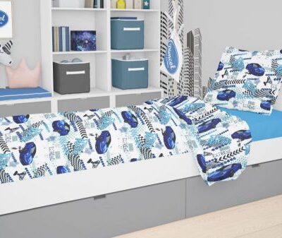 DIMcol ΣΕΝΤΟΝΙΑ ΕΜΠΡΙΜΕ ΣΕΤ 3 τεμ kids Speed Racer 291 160Χ240 Rotary Print Cott/Pol 70/30