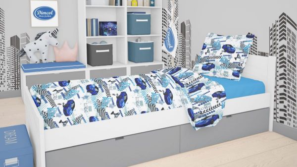 DIMcol ΣΕΝΤΟΝΙΑ ΕΜΠΡΙΜΕ ΣΕΤ 3 τεμ kids Speed Racer 291 160Χ240 Rotary Print Cott/Pol 70/30