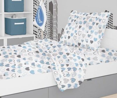 DIMcol ΣΕΝΤΟΝΙΑ ΕΜΠΡΙΜΕ ΣΕΤ 2 τεμ kids Hearts 08 160Χ240 Blue Cotton 100% - Image 2