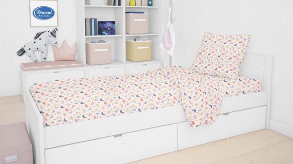 DIMcol ΣΕΝΤΟΝΙΑ ΕΜΠΡΙΜΕ ΣΕΤ 3 τεμ kids Butterfly 49 160Χ240 Rotary Print Cotton 100%
