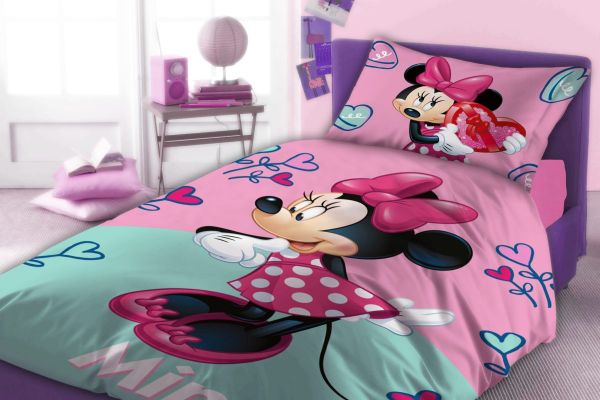DISNEY DIMcol ΠΑΠΛΩΜΑΤΟΘΗΚΗ ΣΕΤ 2 τεμ Disney MINNIE 750 160Χ240 Digital Print Cotton 100%