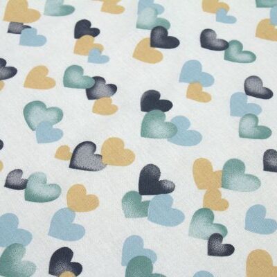 DIMcol ΠΑΝΑ ΧΑΣΕΣ bebe Hearts 11 80X80 Grey-Green Cotton 100%