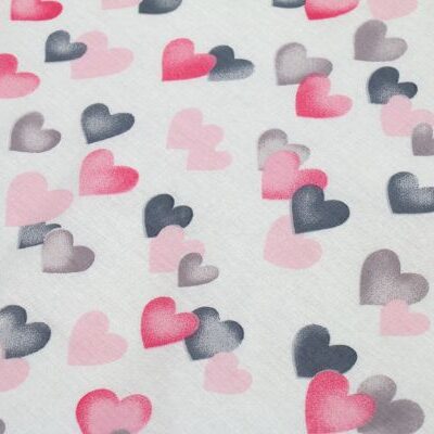 DIMcol ΠΑΝΑ ΧΑΣΕΣ bebe Hearts 12 80X80 Grey-Pink Cotton 100%