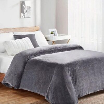 DIMcol ΚΟΥΒΕΡΤΑ CORAL FLEECE  Polyester 220Χ240 Μονόχρωμη 06 Grey