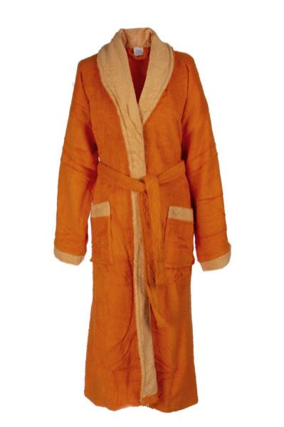 DIMcol ΜΠΟΥΡΝΟΥΖΙ Cotton 100% L με γιακά Διχρωμο 450 gsm 02 Orange