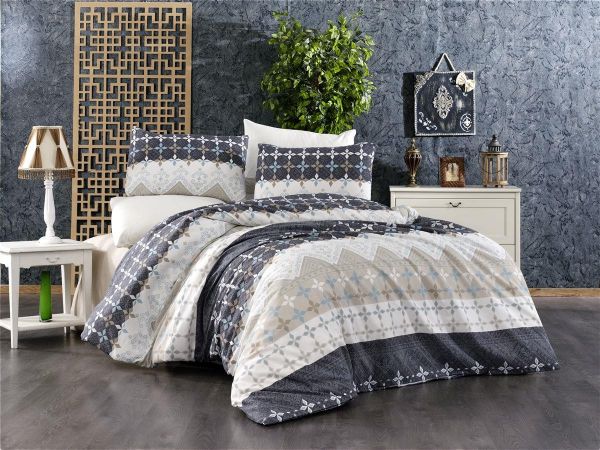 DIMcol ΠΑΠΛΩΜΑ ΕΜΠΡΙΜΕ Αριάδνη 375 220Χ240 Grey-Beige Cott/Pol 70/30