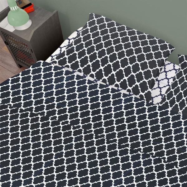 DIMcol ΣΕΝΤΟΝΙΑ ΕΜΠΡΙΜΕ ΣΕΤ 4 τεμ Windows Multi 177 220Χ240 Dark blue-White Cotton 100% - Image 2