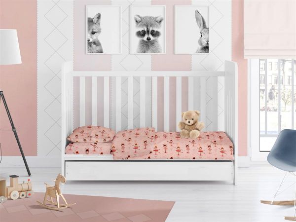 DIMcol ΠΑΠΛΩΜΑ ΕΜΠΡΙΜΕ bebe Μπαλαρίνα 165 120Χ160 Coral Flannel Cotton 100% - Image 2