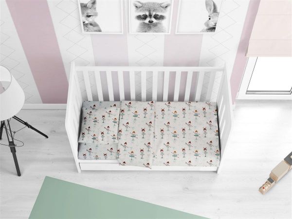 DIMcol ΠΑΠΛΩΜΑ ΕΜΠΡΙΜΕ bebe Μπαλαρίνα 166 120Χ160 Green Flannel Cotton 100%