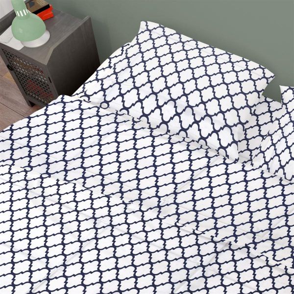 DIMcol ΠΑΠΛΩΜΑΤΟΘΗΚΗ ΕΜΠΡΙΜΕ Windows 176 220Χ240 White-Dark blue Cotton 100% - Image 2