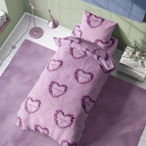 DIMcol ΠΑΠΛΩΜΑΤΟΘΗΚΗ ΕΜΠΡΙΜΕ Δανάη 285 160Χ240 Lila Flannel Cotton 100%