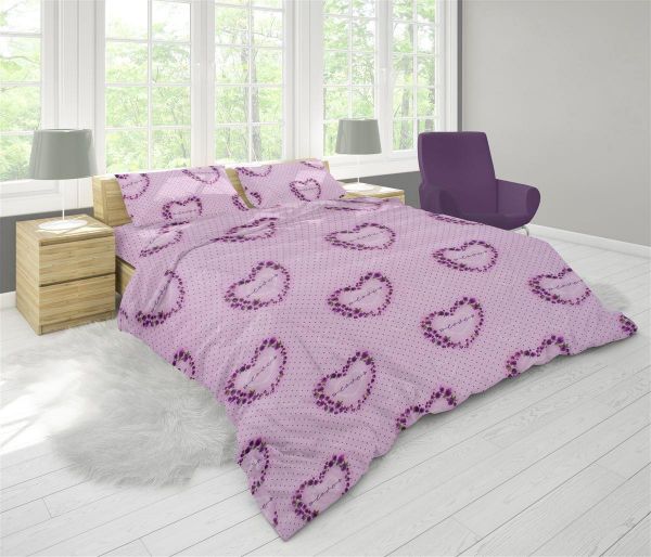 DIMcol ΠΑΠΛΩΜΑΤΟΘΗΚΗ ΕΜΠΡΙΜΕ Δανάη 285 220Χ240 Lila Flannel Cotton 100%