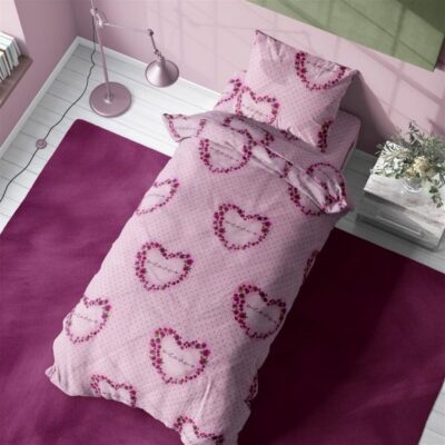 DIMcol ΠΑΠΛΩΜΑΤΟΘΗΚΗ ΕΜΠΡΙΜΕ Δανάη 286 160Χ240 Pink Flannel Cotton 100%