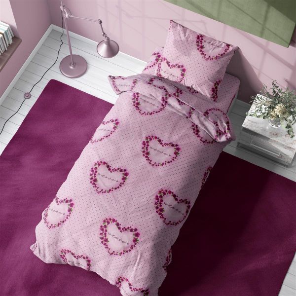 DIMcol ΠΑΠΛΩΜΑΤΟΘΗΚΗ ΕΜΠΡΙΜΕ Δανάη 286 160Χ240 Pink Flannel Cotton 100%