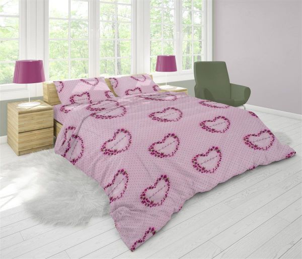 DIMcol ΠΑΠΛΩΜΑΤΟΘΗΚΗ ΕΜΠΡΙΜΕ Δανάη 286 220Χ240 Pink Flannel Cotton 100%