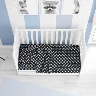 DIMcol ΣΕΝΤΟΝΙΑ ΕΜΠΡΙΜΕ ΣΕΤ 3 τεμ bebe Windows 175 120Χ160 Dark blue-White Cotton 100%