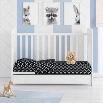 DIMcol ΣΕΝΤΟΝΙΑ ΕΜΠΡΙΜΕ ΣΕΤ 3 τεμ bebe Windows 175 120Χ160 Dark blue-White Cotton 100% - Image 2