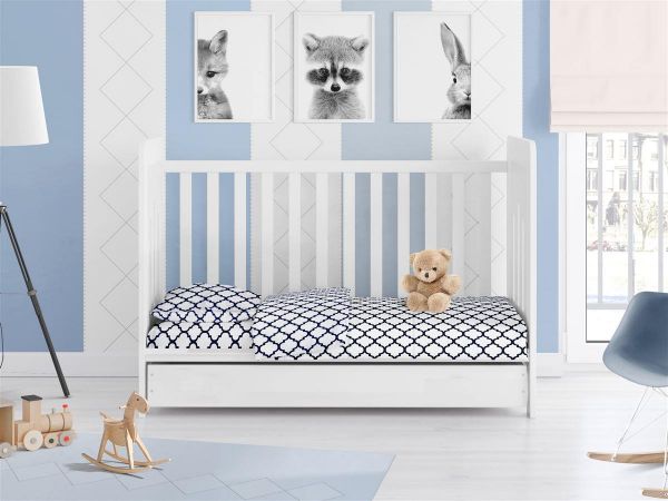 DIMcol ΣΕΝΤΟΝΙΑ ΕΜΠΡΙΜΕ ΣΕΤ 3 τεμ bebe Windows 176 120Χ160 White-Dark blue Cotton 100% - Image 2