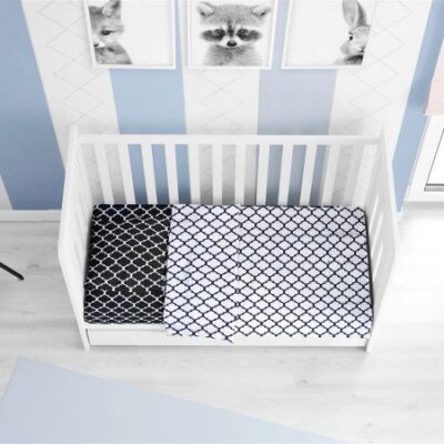 DIMcol ΣΕΝΤΟΝΙΑ ΕΜΠΡΙΜΕ ΣΕΤ 3 τεμ bebe Windows Multi 177 120Χ160 Dark blue-White Cotton 100%