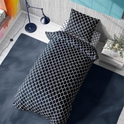 DIMcol ΣΕΝΤΟΝΙΑ ΕΜΠΡΙΜΕ ΣΕΤ 3 τεμ Windows Multi 177 160Χ240 Dark blue-White Cotton 100% - Image 2