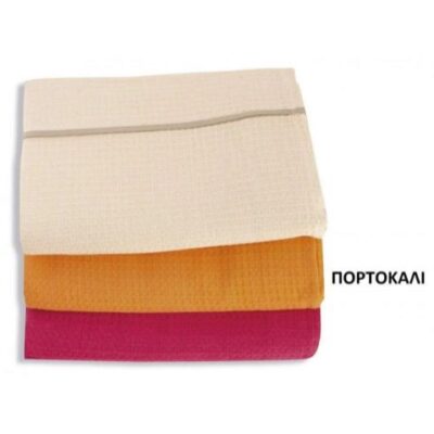 DIMcol ΚΟΥΒΕΡΤΑ ΠΙΚΕ 230X260 ΠΟΡΤΟΚΑΛΙ Cotton 100%