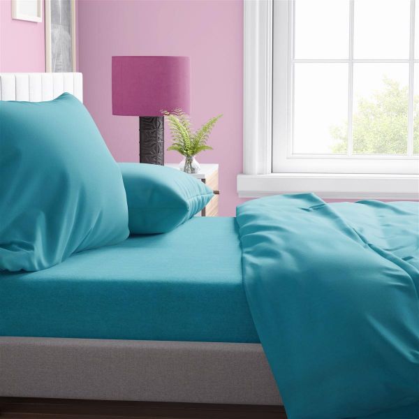 DIMcol ΠΑΠΛΩΜΑ Solid 493 220Χ240 Turquoise Cotton 100%
